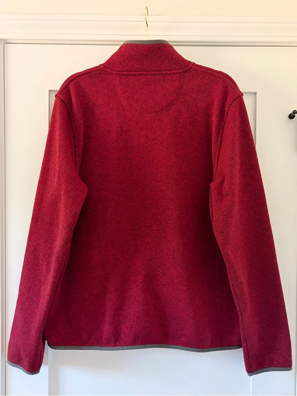 LL Bean Sweater Fleece Pullover Mountain Red Slightly Fitted NWOT Size Large